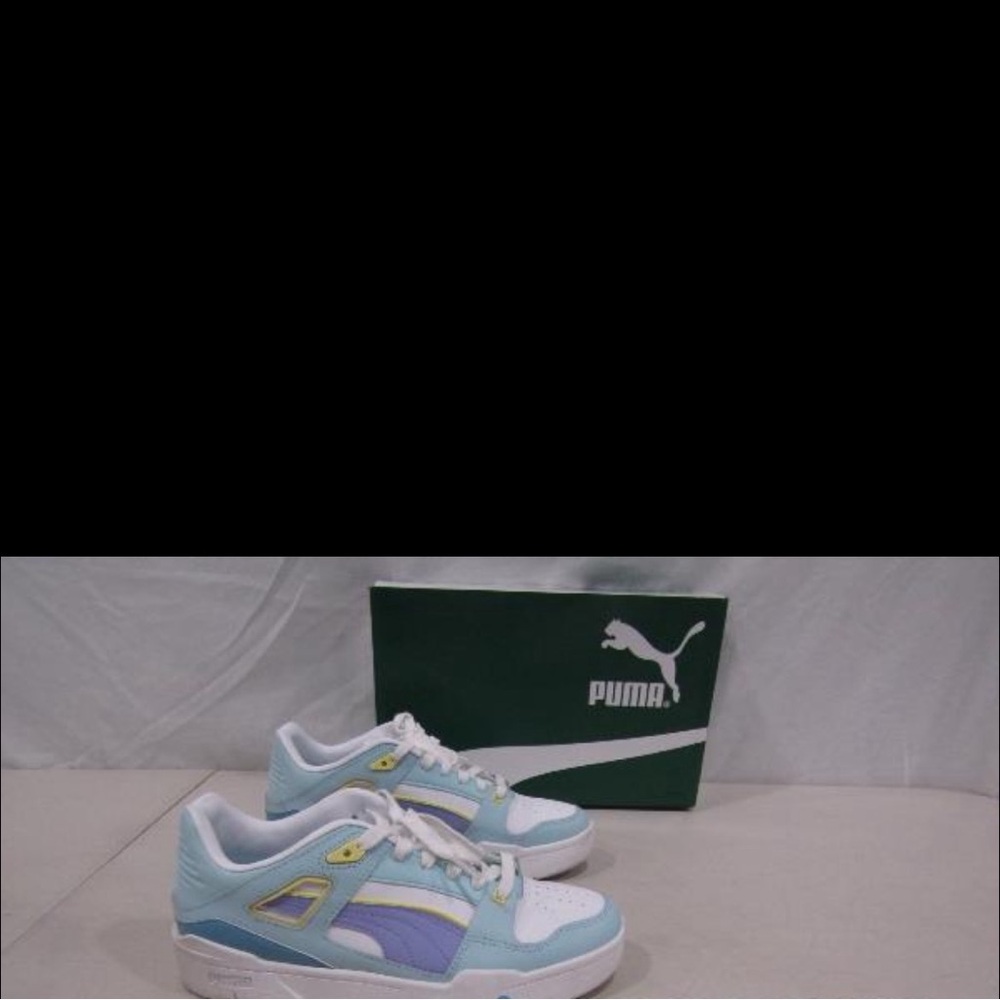 Puma Slipstream Leather white/Purple/Blue sneakers size 7